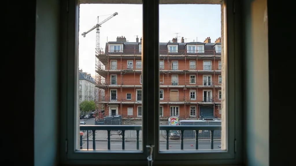 Quartiers de Tours à éviter : lesquels et pourquoi ? Vue depuis un appartement sur un chantier de rénovation urbaine dans un quartier de Tours à éviter