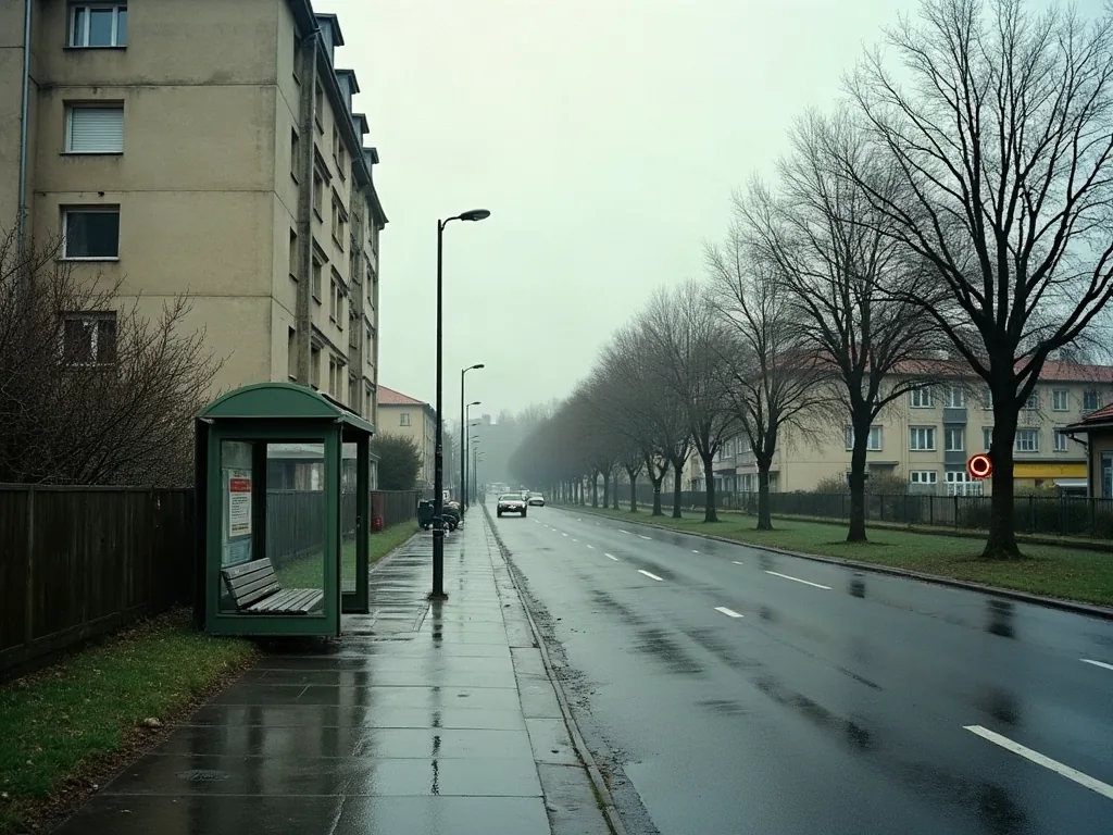 Lorient : les quartiers à éviter avant d'acheter ou de louer Rue résidentielle d'un quartier de Lorient après la pluie